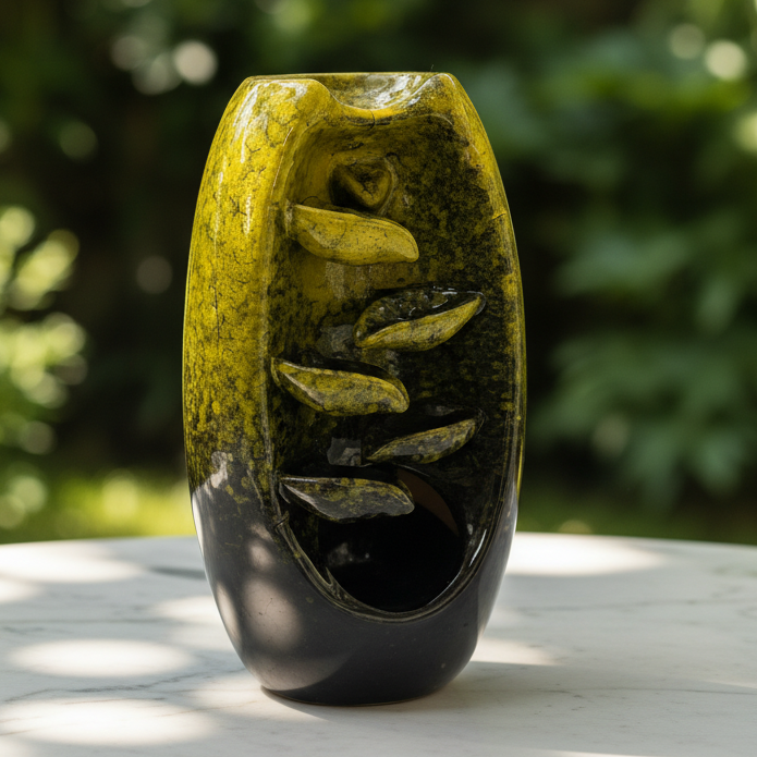 Backflow Burner Ceramic Yellow 18.5 cm