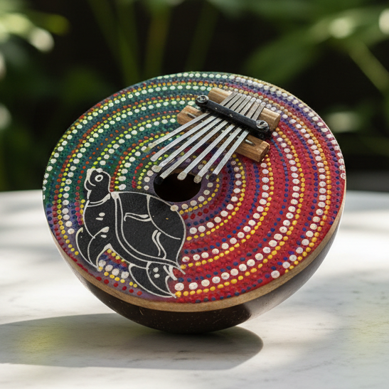 Thumb Piano Dot Painted Coconut