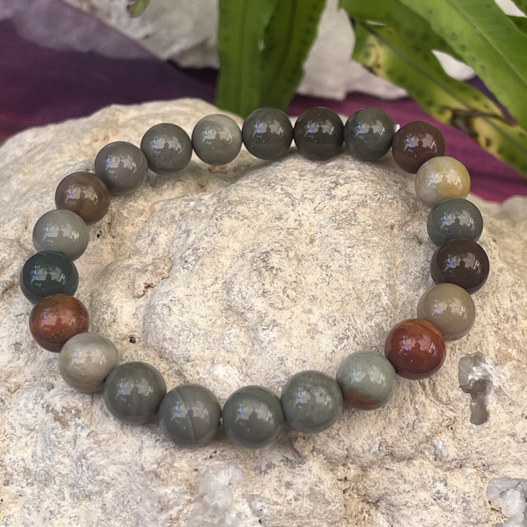 Bracelet Polychrome Jasper 8mm Beads