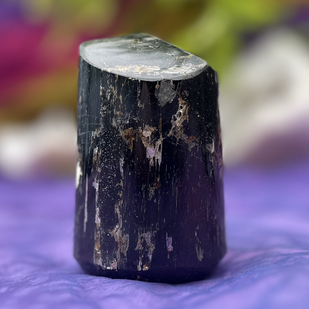 Tower Black Tourmaline with Inclusions Fat 8.6 cm