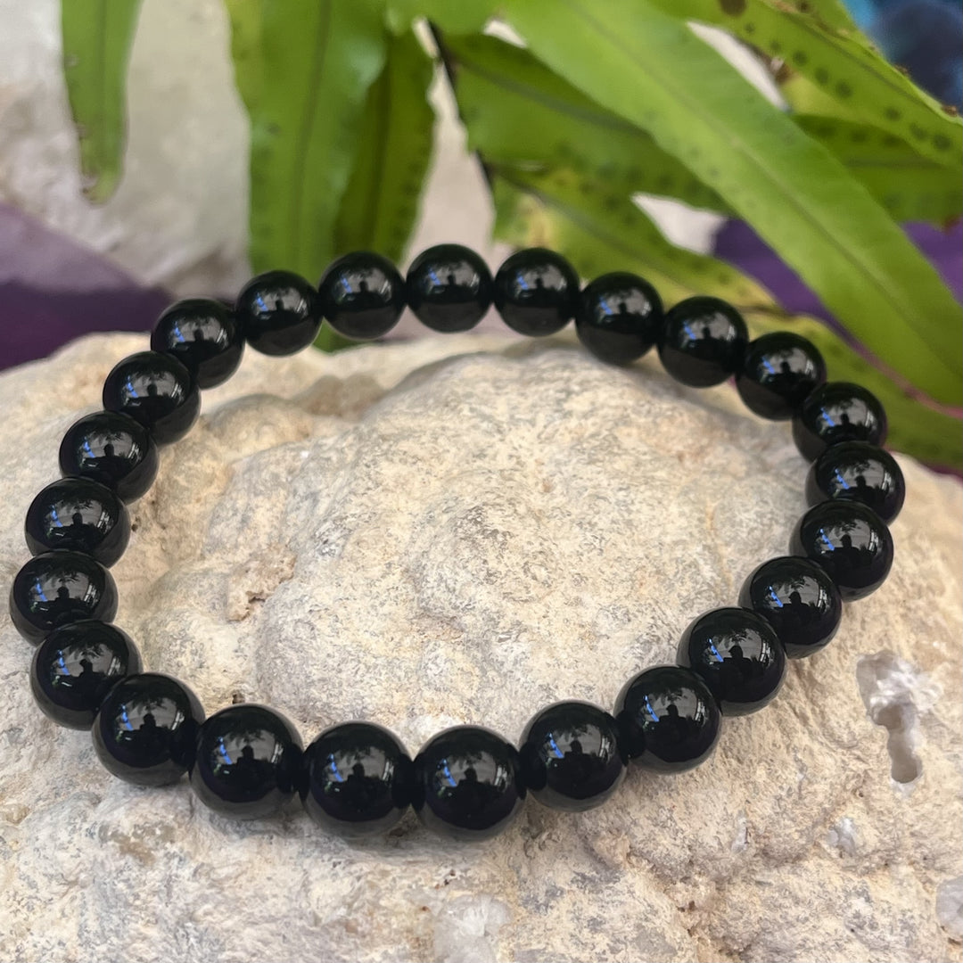 Bracelet Black Obsidian 8mm Beads