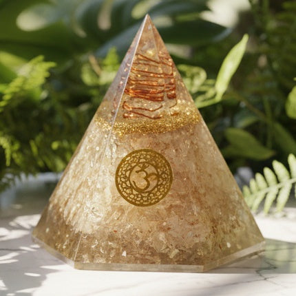 Pyramid Clear Quartz Hexagonal Orgonite