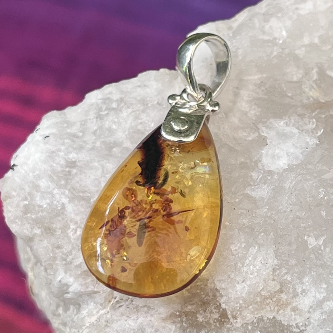 Pendant Amber Teardrop 3.4 cm