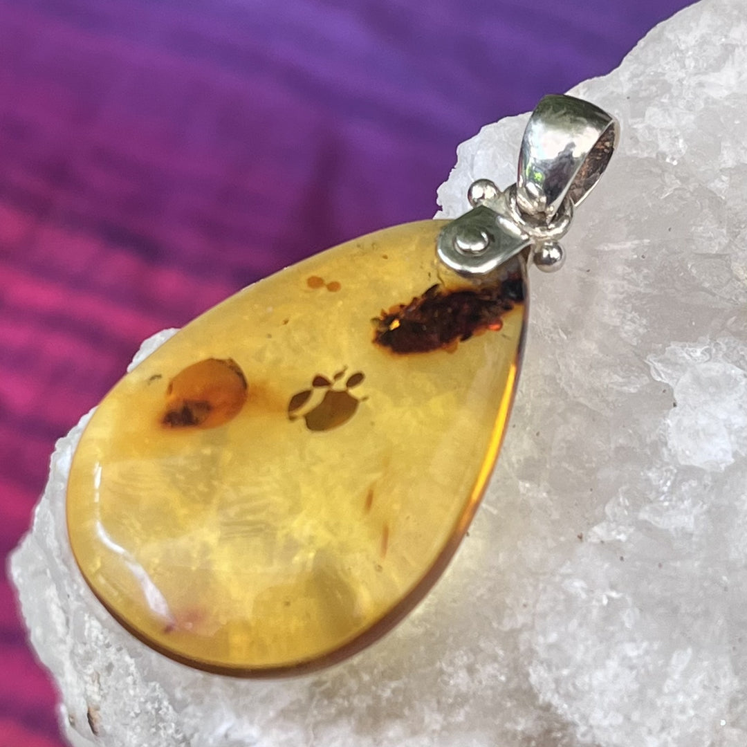 Pendant Amber Teardrop 3.8 cm