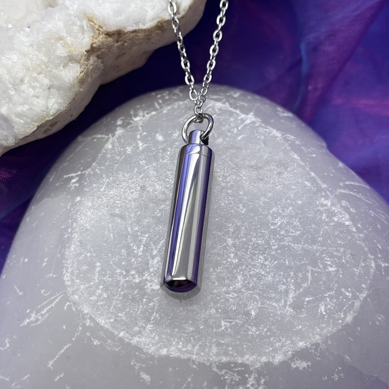 Necklace Vial Stainless Steel Cylinder