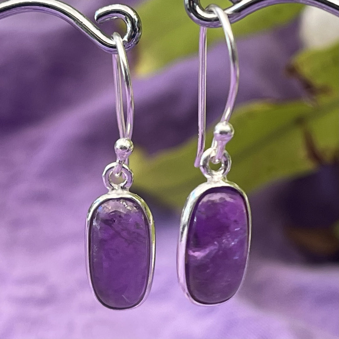Earrings Amethyst Oval 2.9 cm