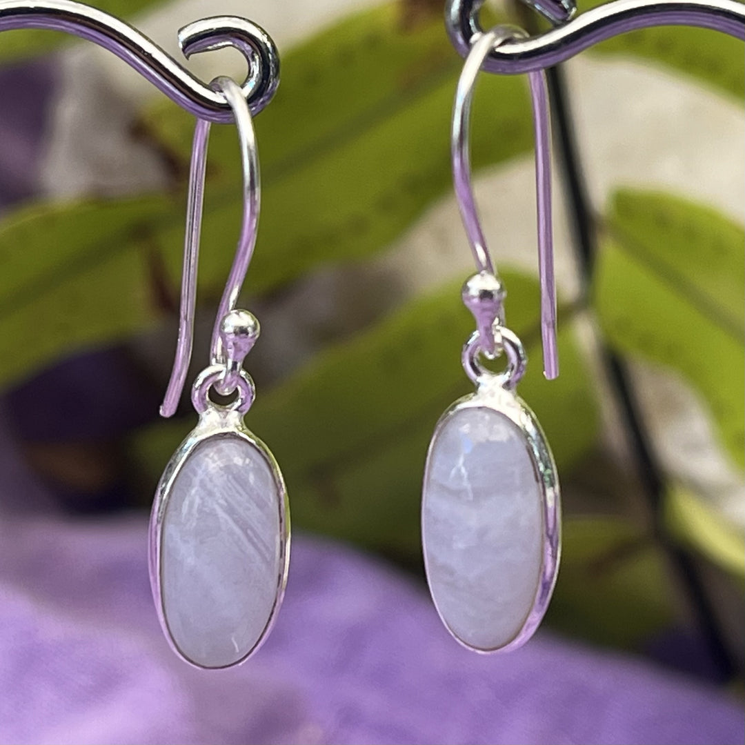 Earrings Blue Lace Agate 2.9 cm
