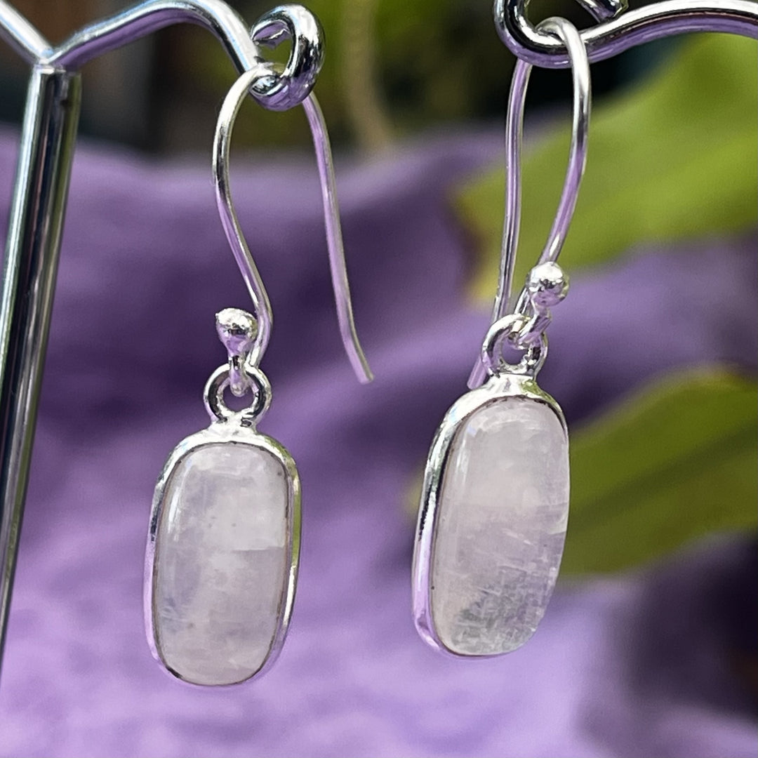 Earrings Rainbow Moonstone Oval 2.9 cm