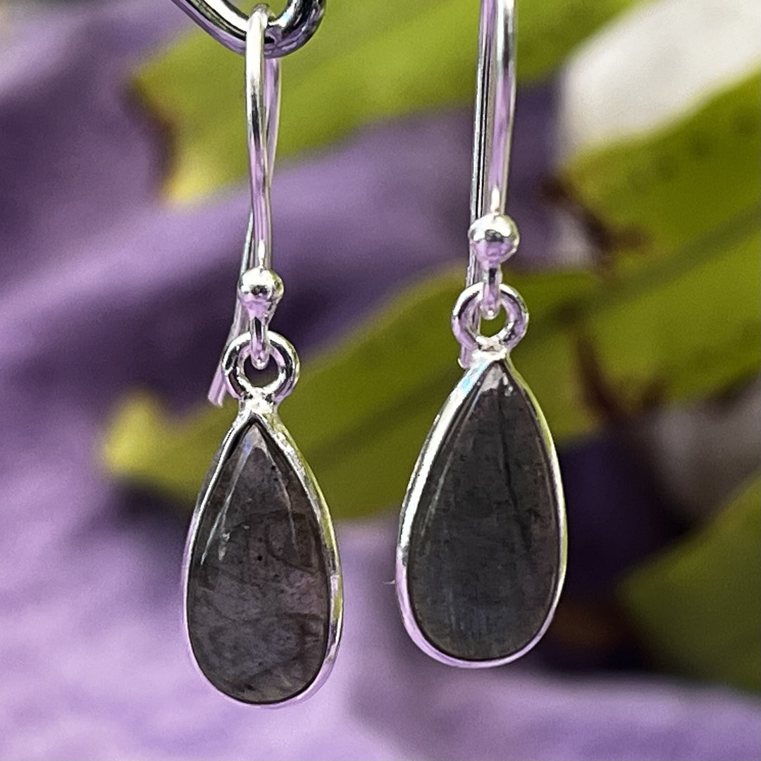 Earrings Labradorite Teardrop 2.9 cm