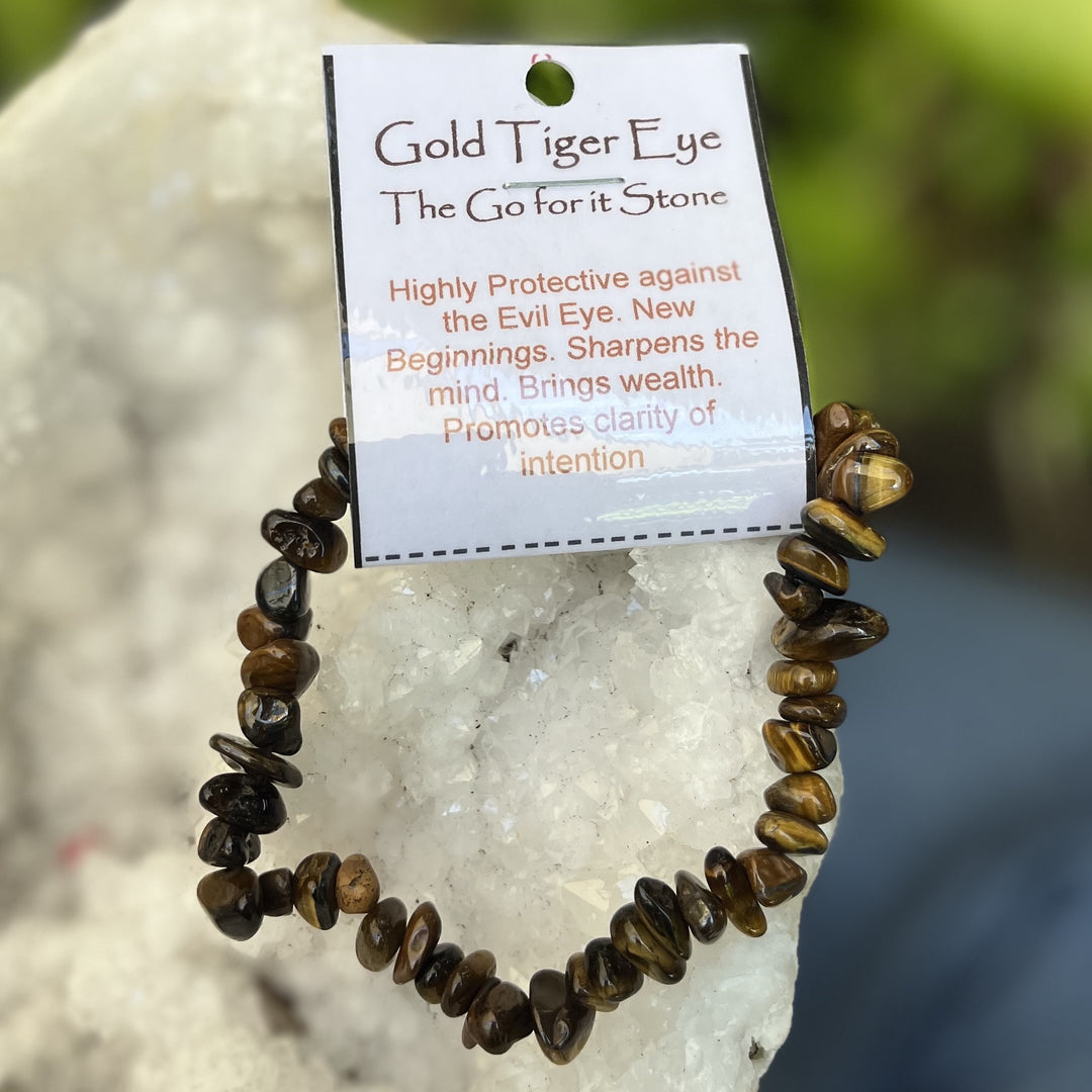 Bracelet Tiger Eye Gold Chip