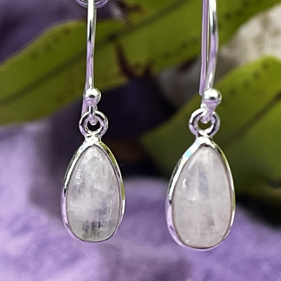 Earrings Rainbow Moonstone Teardrop 2.9 cm