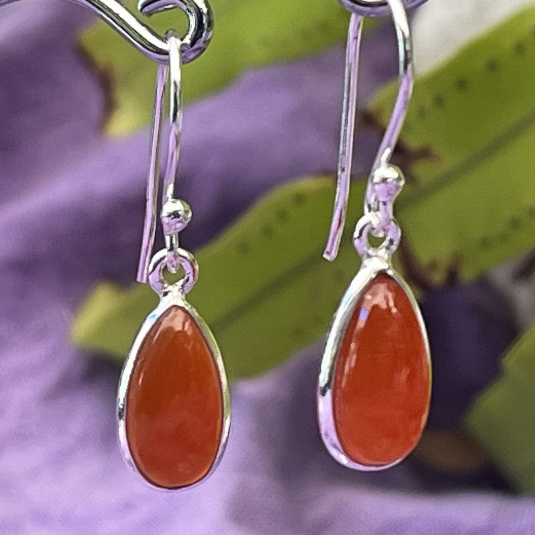 Earrings Carnelian Teardrop 2.9 cm