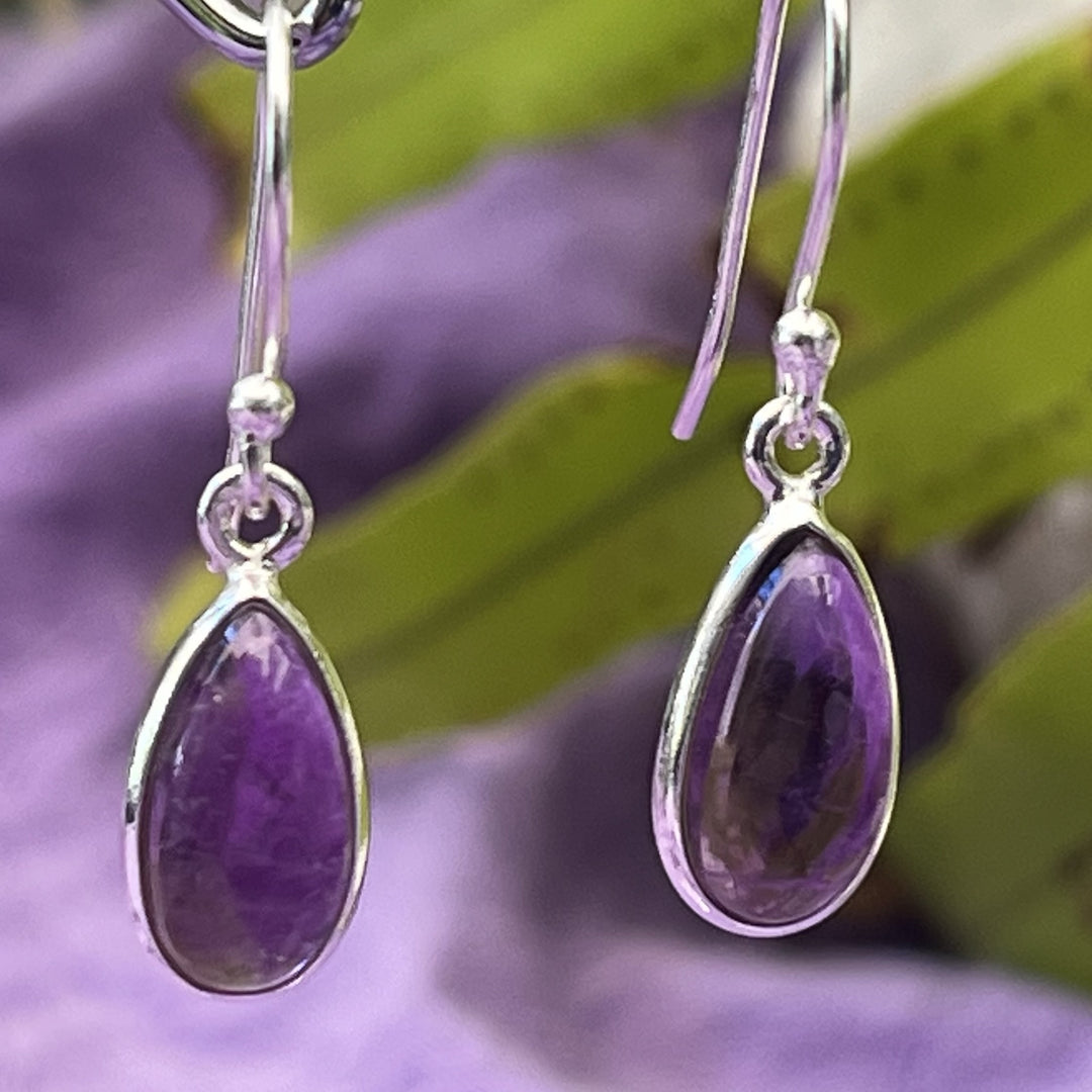 Earrings Amethyst Teardrop 2.9 cm