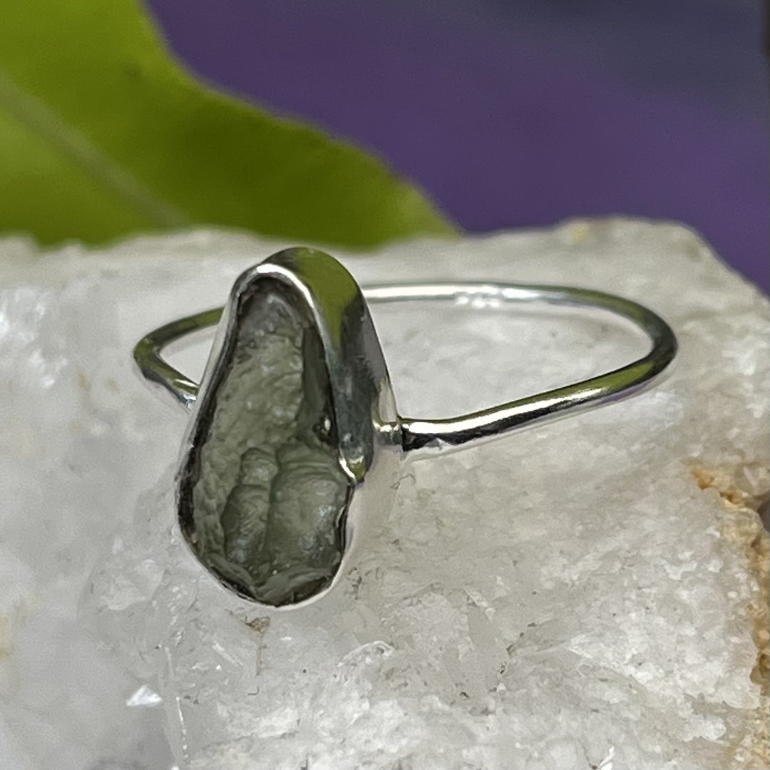 Ring Moldavite Raw Long 1.20 cm