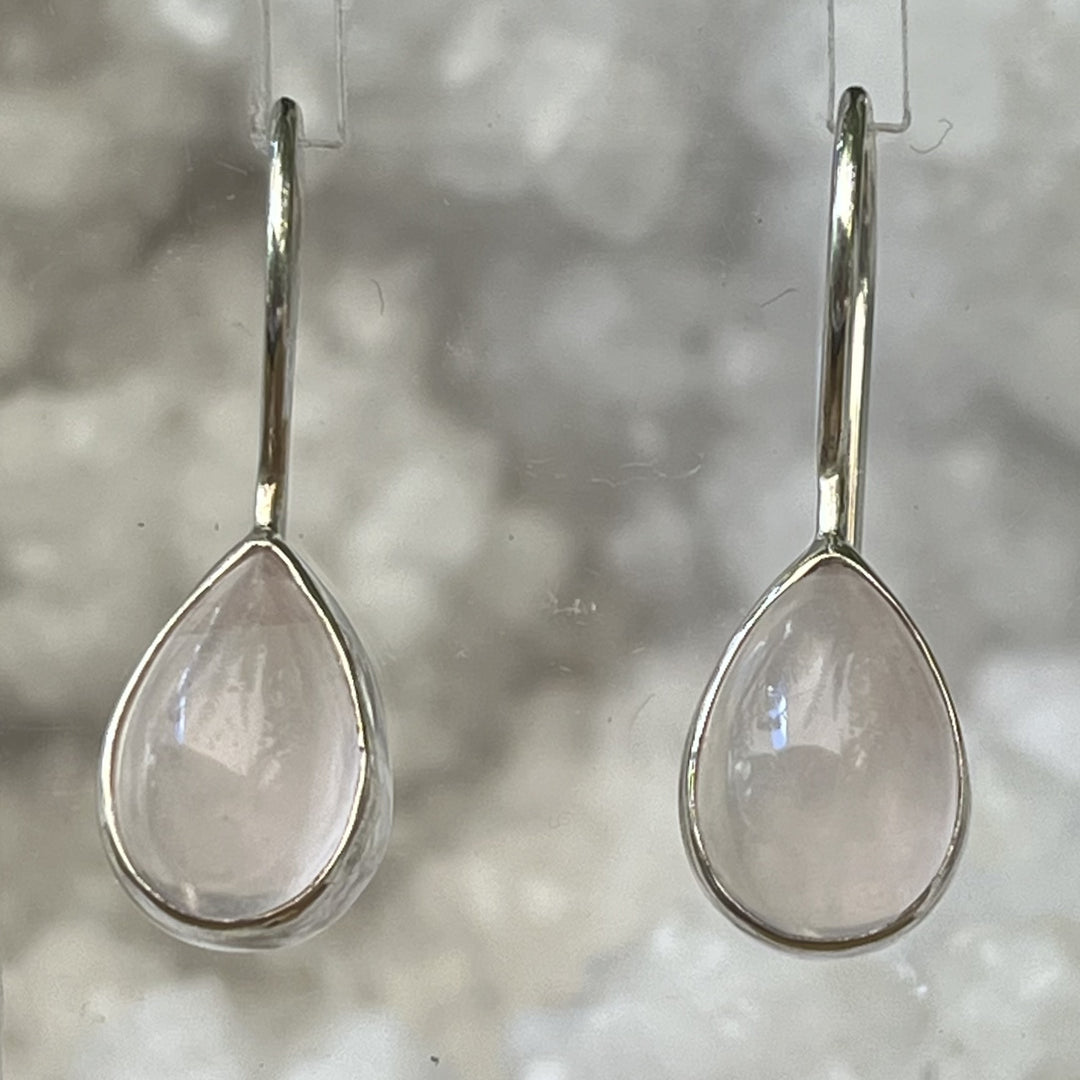 Earrings Rose Quartz Teardrop 2.7 cm