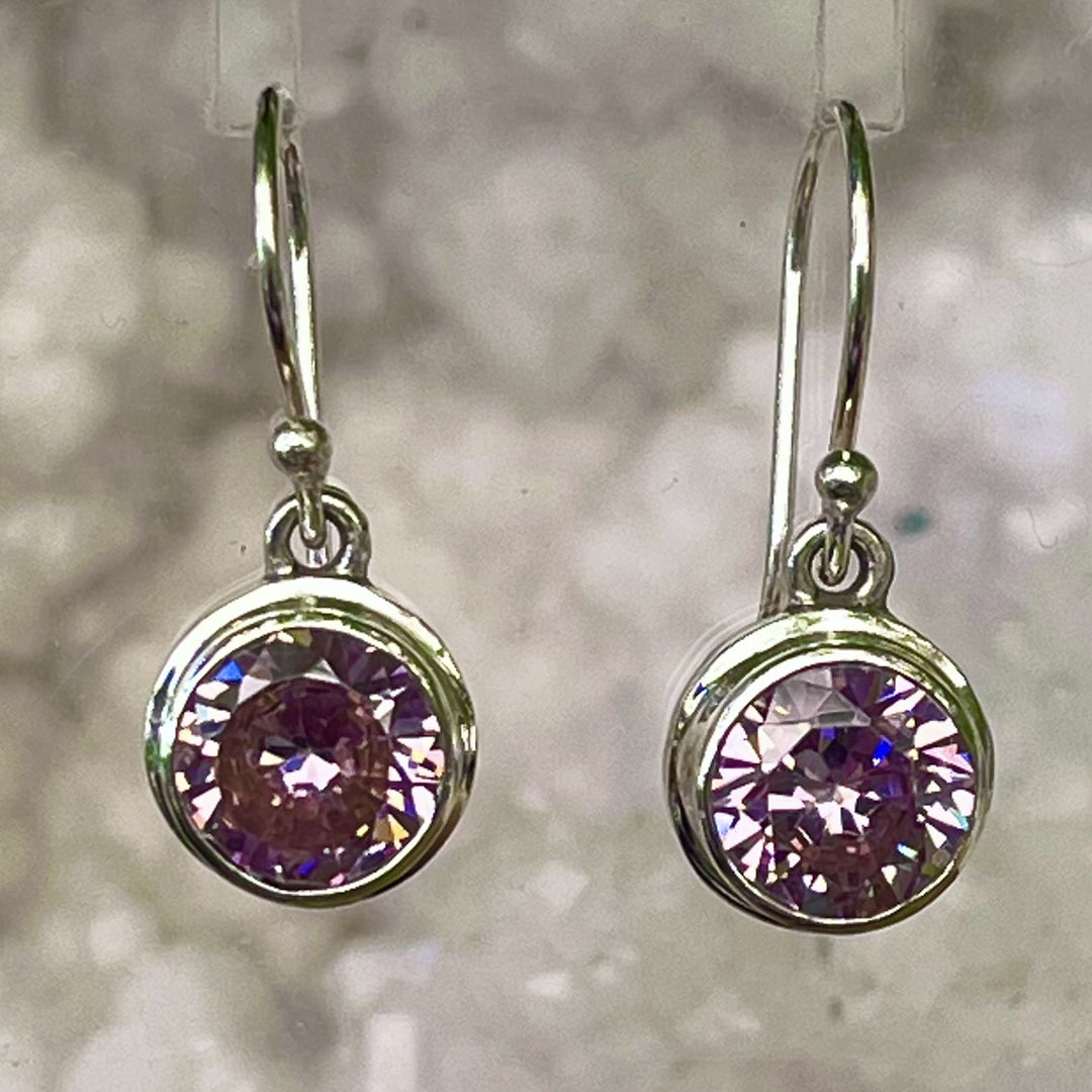 Earrings Pink Zircon 2.2 cm
