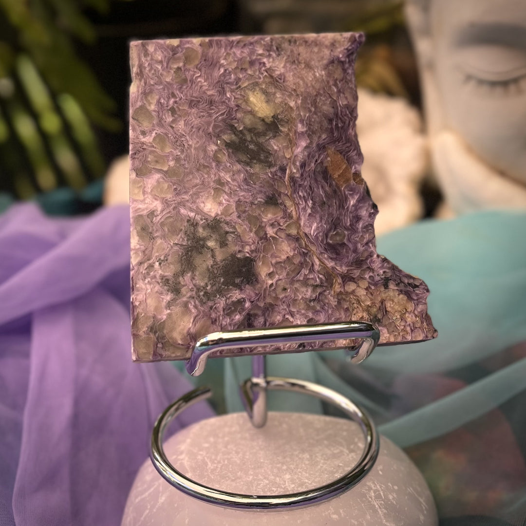 Charoite Slice on Stand
