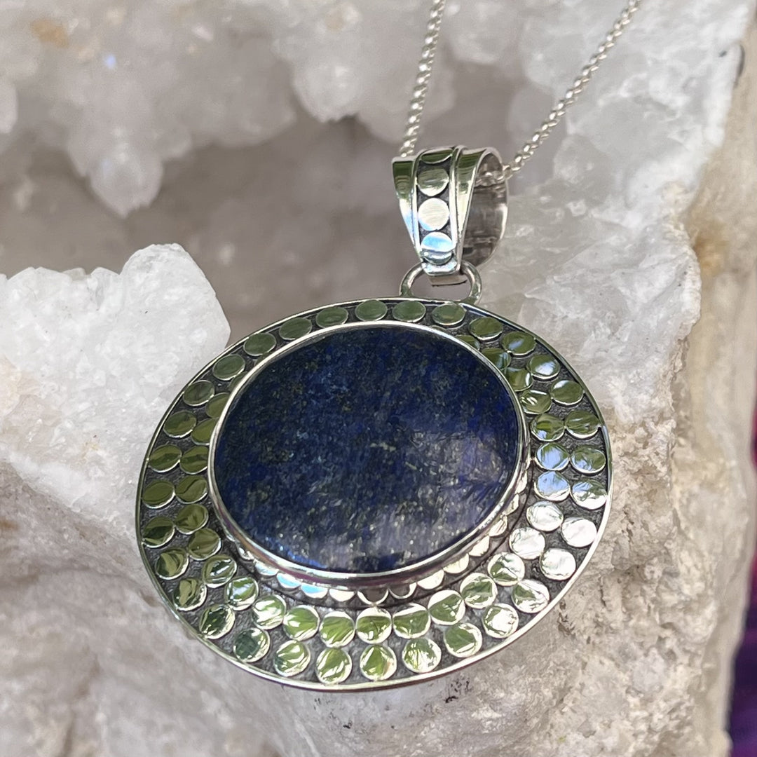 Necklace Lapis Silver Dotwork