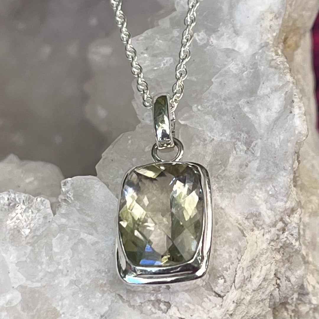 Necklace Citrine Natural Cushion Cut