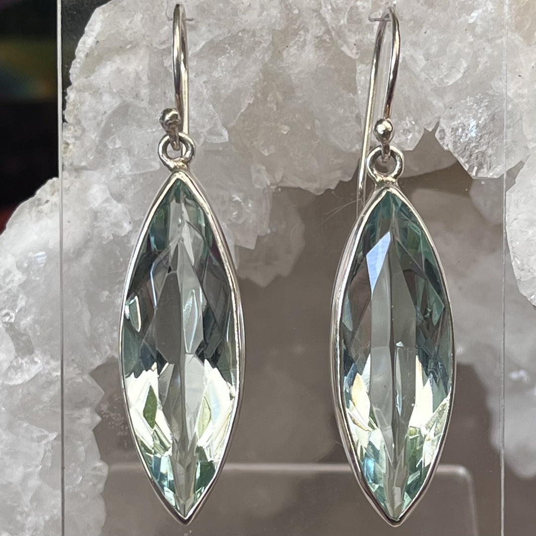 Earrings Blue Obsidian Facet