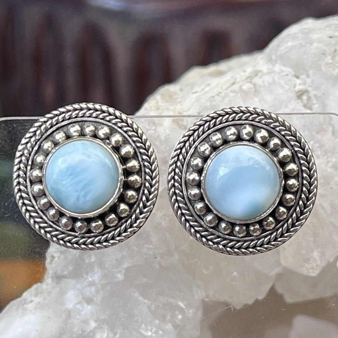 Earrings Studs Larimar Dotted