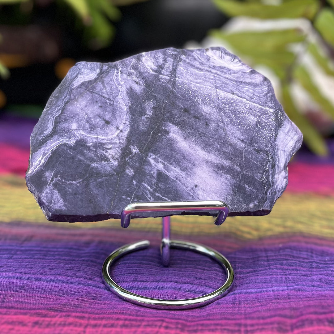Jade Violet Slab on Stand Rare XL