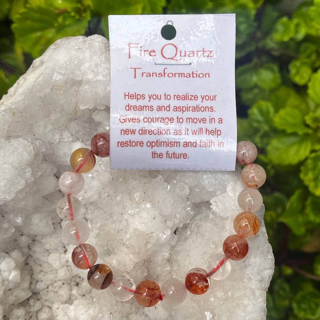 Bracelet Fire Quartz Beads 8mm