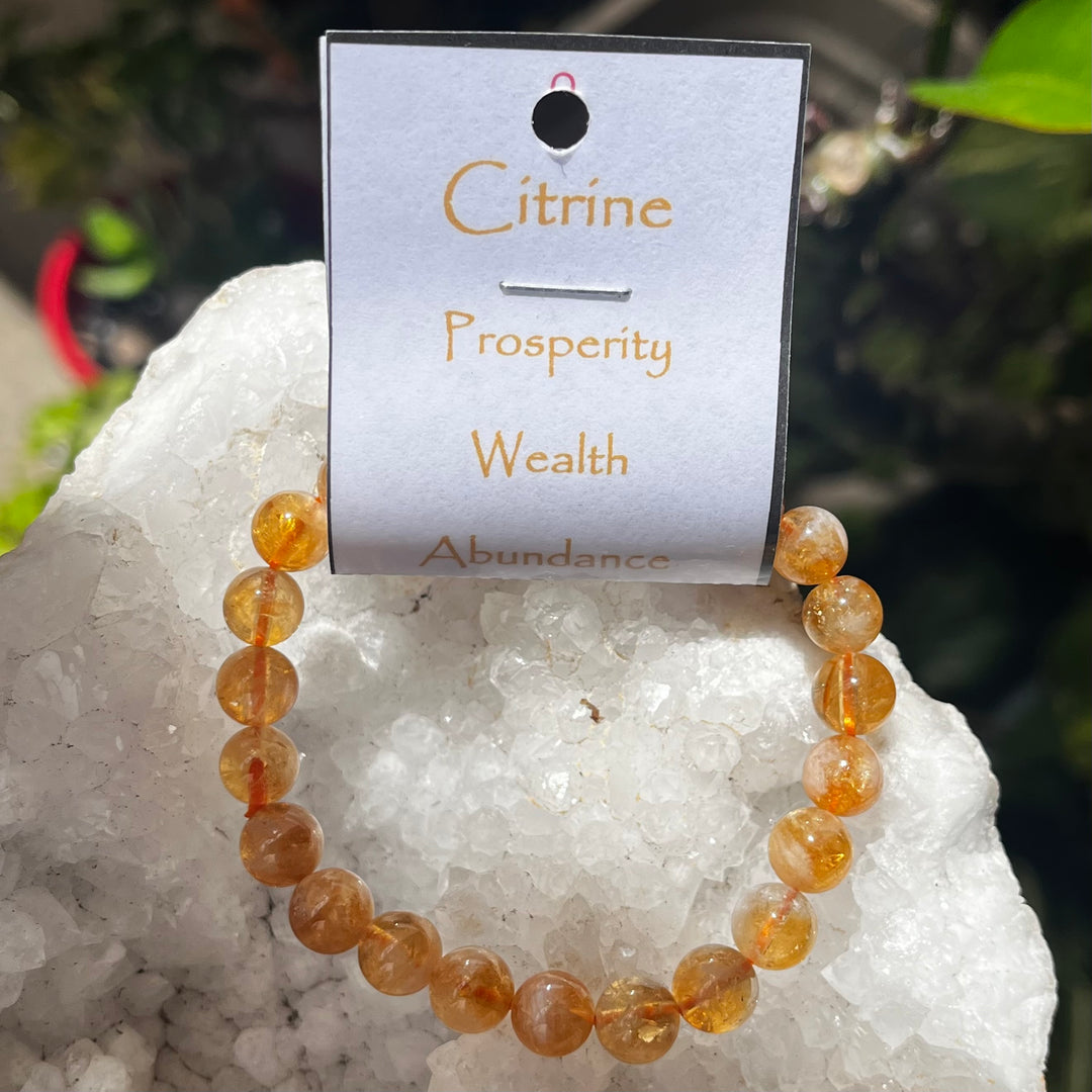 Bracelet Citrine Beads 8mm