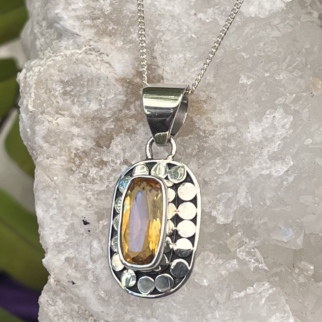 Necklace Citrine Faceted 2.9 cm