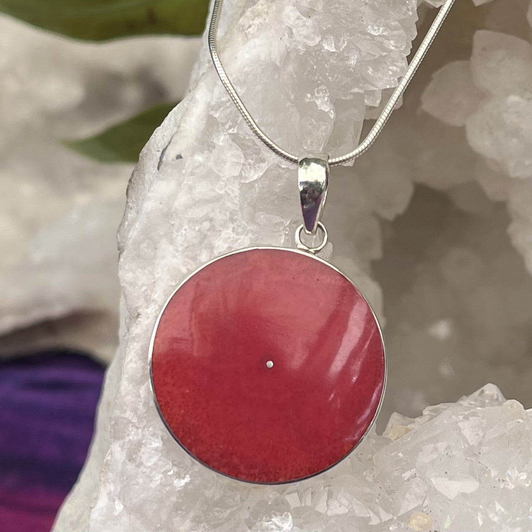 Necklace Red Coral Spiral