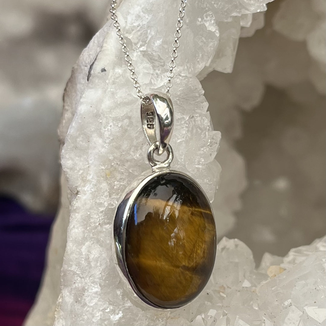 Necklace Tiger Eye Oval 3.1 cm
