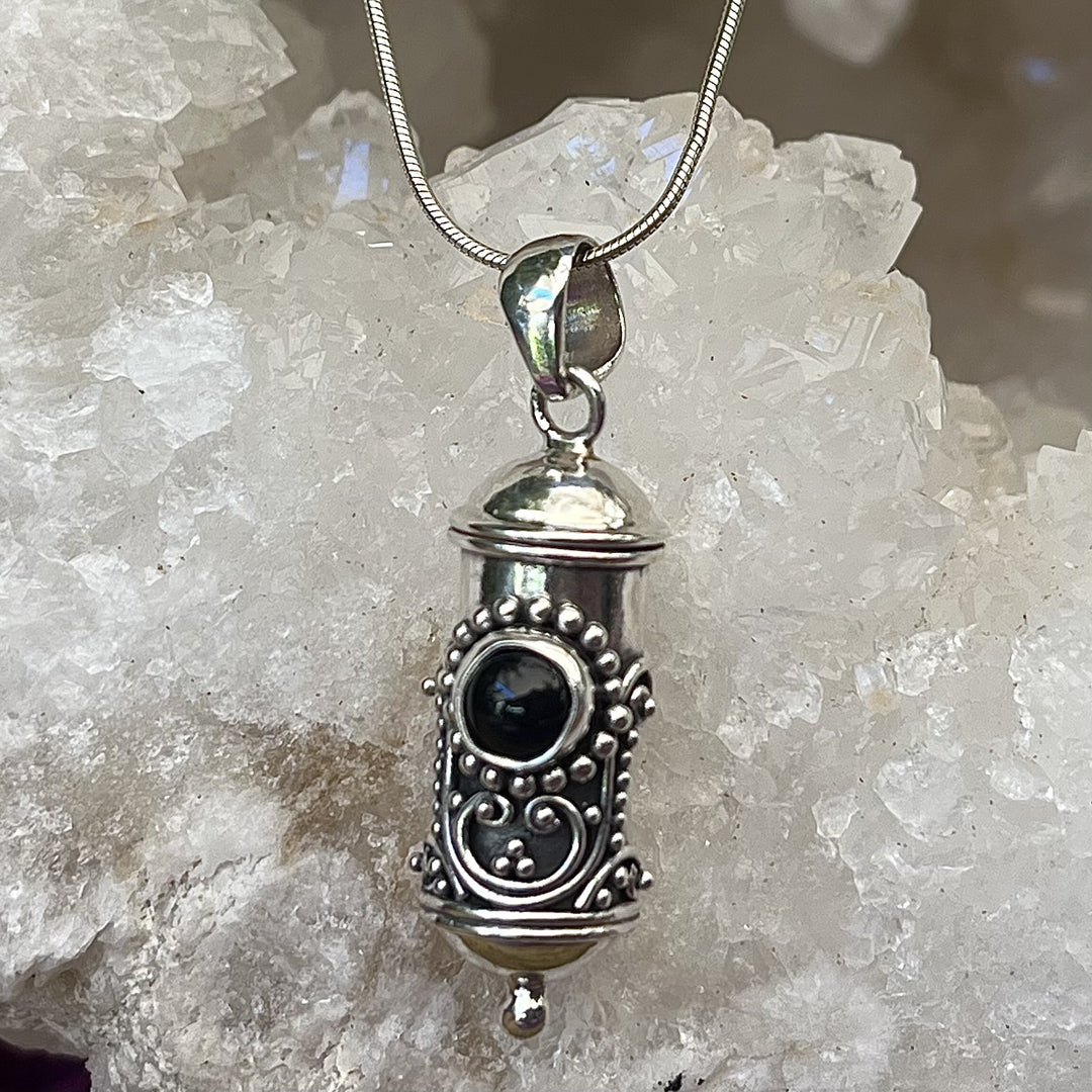 Necklace Vial Quality Silver Embossed