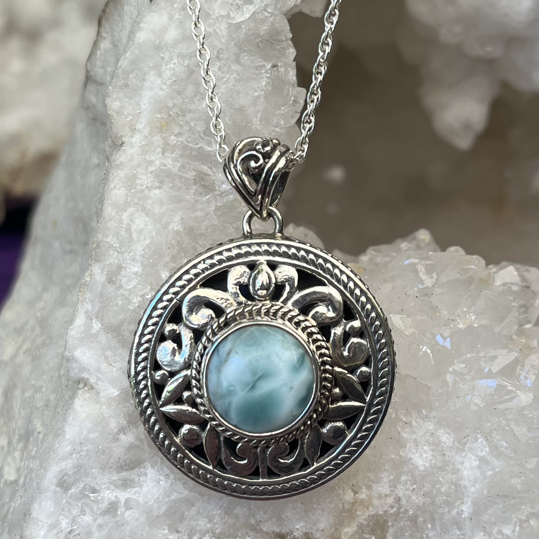 Necklace Larimar Round 4.0 cm