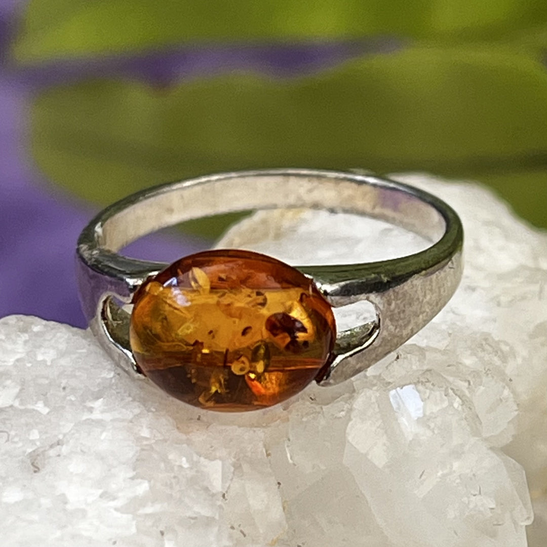 Ring Amber Oval Shape 0.5 cm | Carpe Diem With Remi
