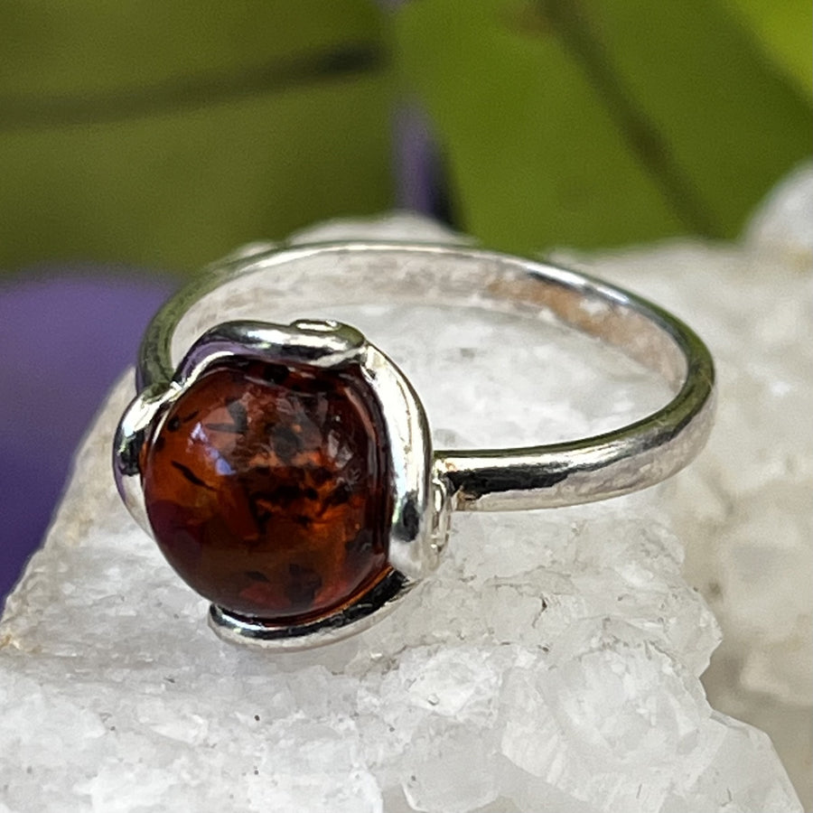 Ring Amber Round 0.6 cm | Carpe Diem With Remi