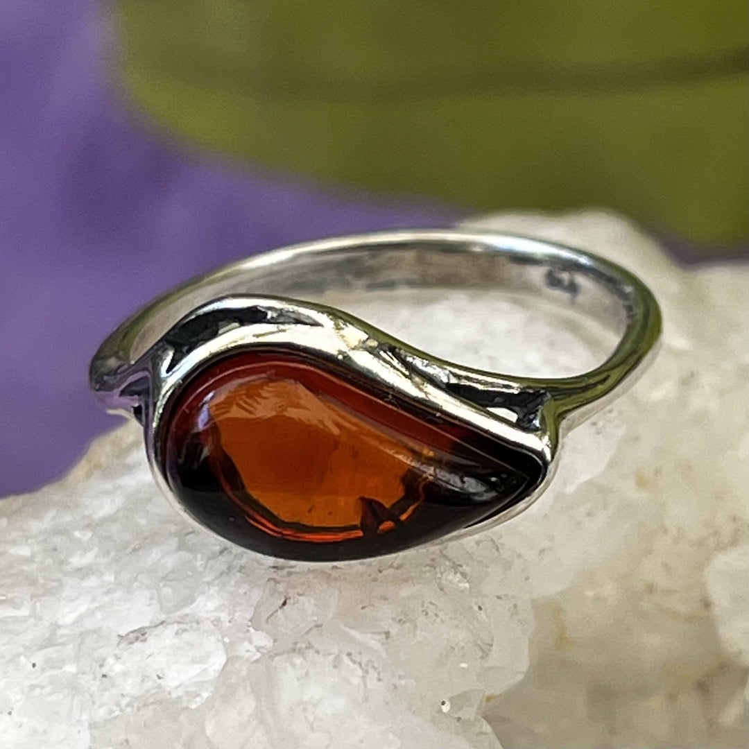 Ring Amber Teardrop 1.20 cm | Carpe Diem With Remi