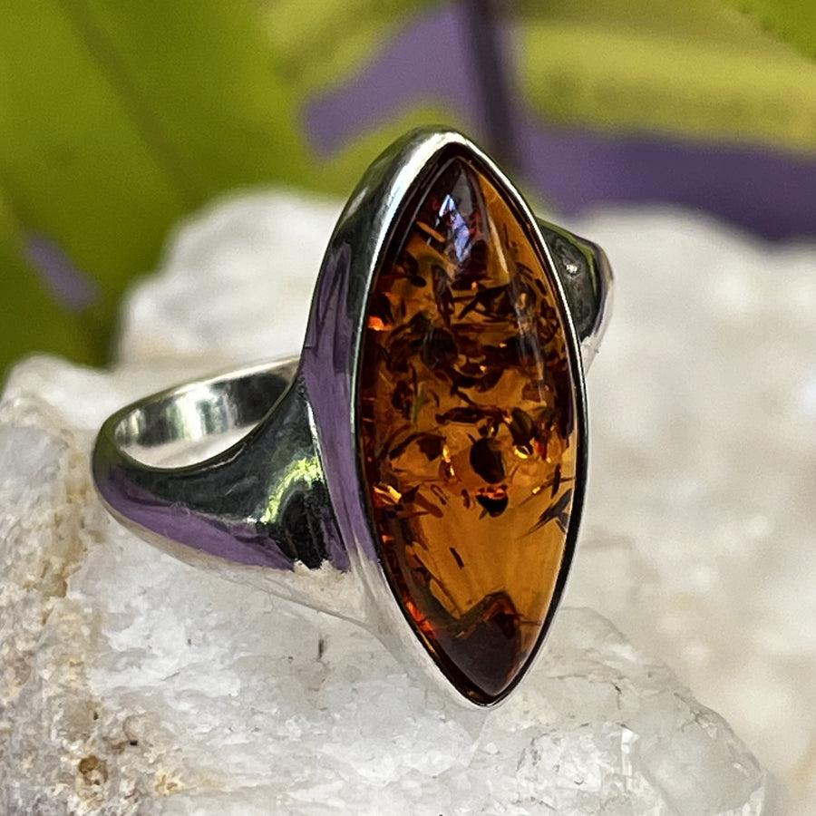 Ring Amber Marquise 1.9 cm | Carpe Diem With Remi