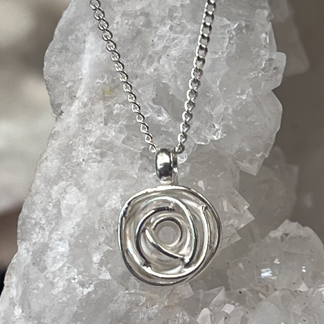 Necklace Rose Abstract Silver