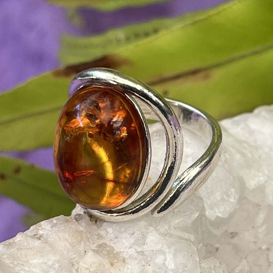 Ring Amber Oval 1.7 cm | Carpe Diem With Remi