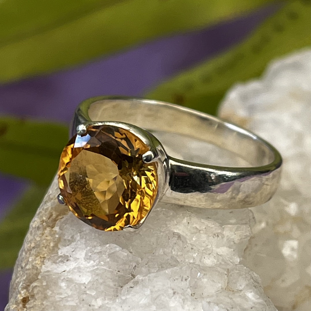 Ring Citrine Cushion Cut 1.0 cm