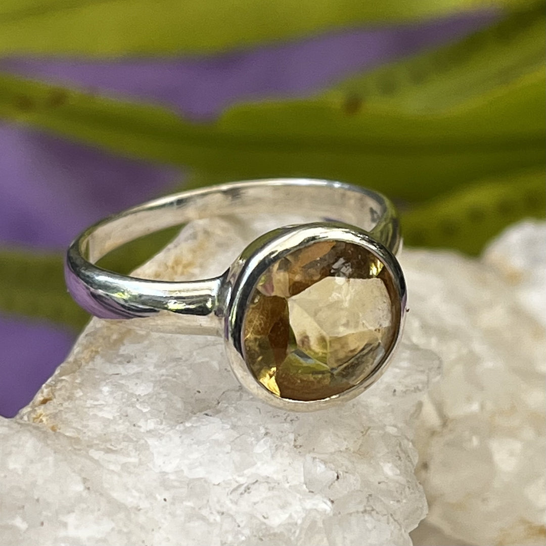 Ring Citrine Facet 0.8 cm
