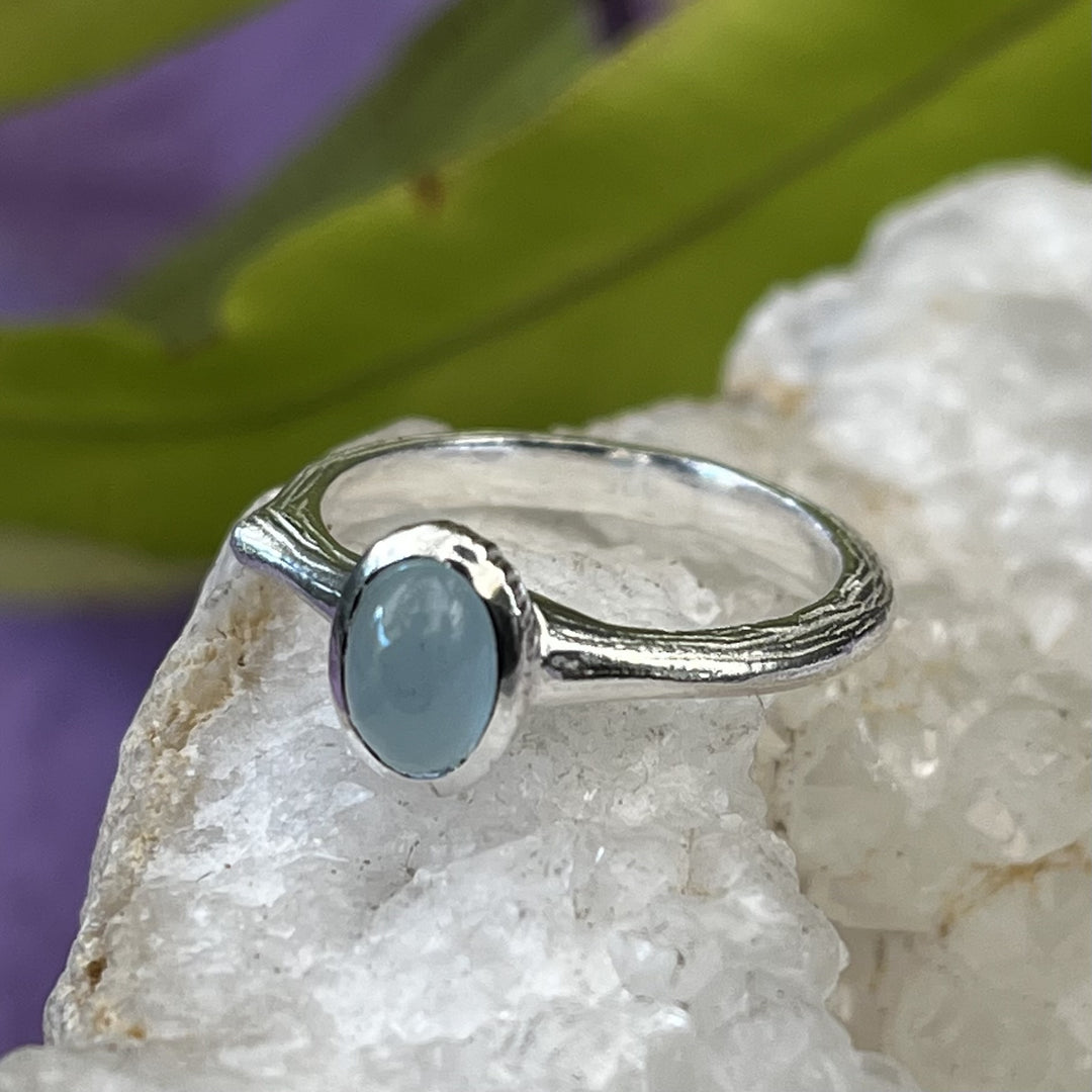 Ring Aquamarine Oval 0.6 cm
