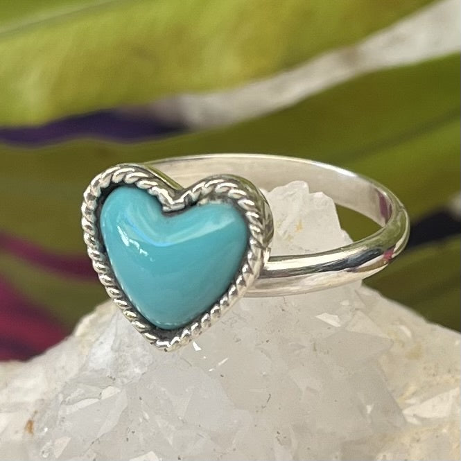 Ring Amazonite Heart 0.8 cm