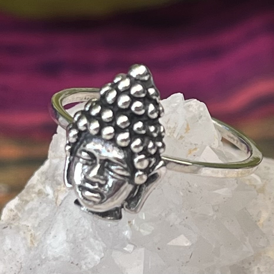 Ring Buddha Head Silver
