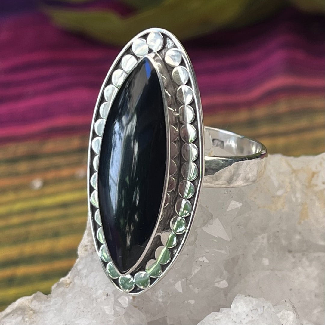 Ring Black Onyx Diamond 3.1 cm