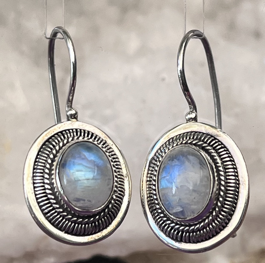 Earrings Rainbow Moonstone 2.70 cm