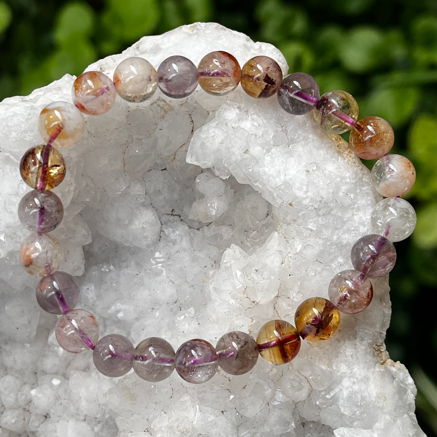 Bracelet Amethyst Citrine 8 mm Beads | Carpe Diem With Remi