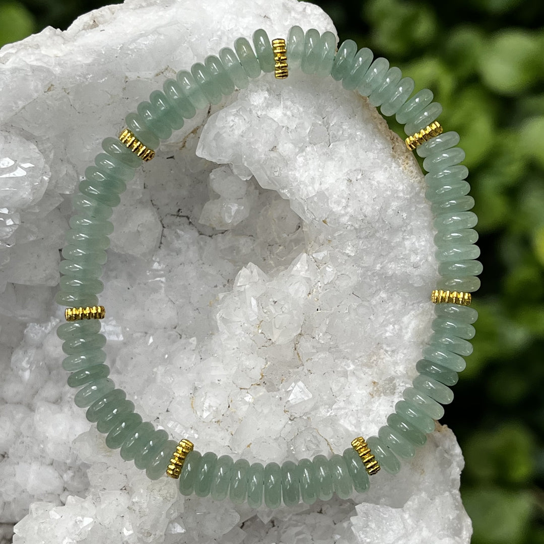 Bracelet Green Aventurine Rondelle Beads