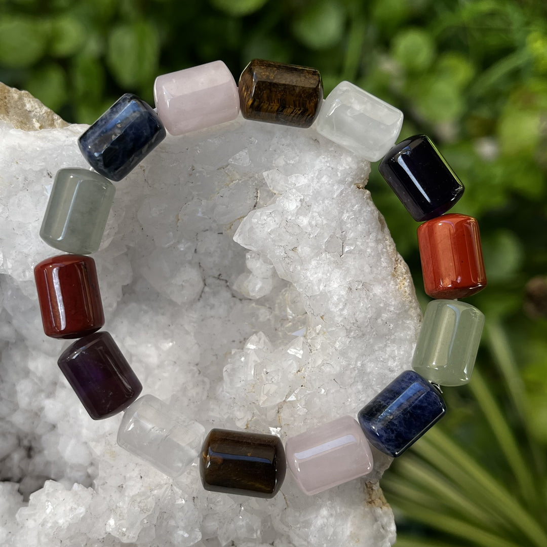 Bracelet Mixed Crystal Barrel Beads