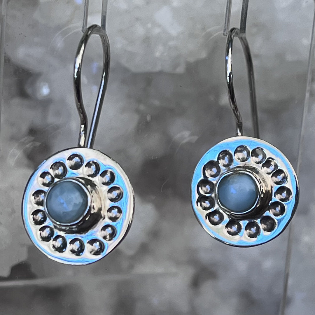Earrings Larimar Dots on Silver